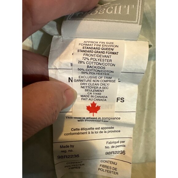 Croscill Home Retired Floral Spa Leaf Patterned Quilted Pillow Shams Standard Qu - Picture 4 of 6